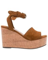 Jimmy Choo - Jori 100 Suede Wedge Sandals - Lyst