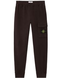 Stone Island - Logo Patch Tapered-Leg Pants - Lyst