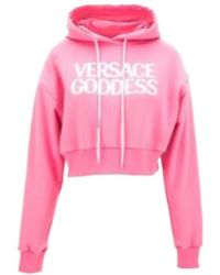 Versace - Goddess Printed Drawstring Hoodie - Lyst