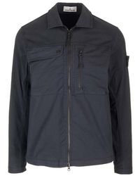 Stone Island - Zip Up Collared Jacket - Lyst