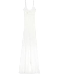 Jacquemus Belted Long Knit Dress in Red | Lyst