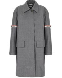 Thom Browne - Rwb-Stripe Drop Shoulder Twill Coat - Lyst