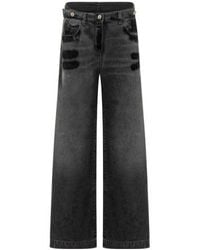 The Attico - The Logo Patch Wide-Leg Jeans - Lyst