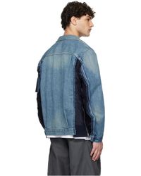 Sacai - Stitched Denim Coat - Lyst