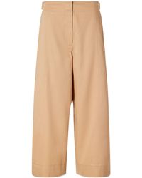 Ulla Johnson - Sascha Cotton-Twill Wide-Leg Cropped Pants - Lyst