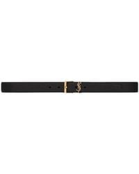 Saint Laurent - Cassandre Logo Plaque Belt - Lyst