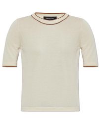 Fabiana Filippi - Contrast-Trim Knitted T-Shirt - Lyst