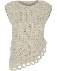 Loulou de Saison - Saez Ruffled Crochet Knitted Top - Lyst