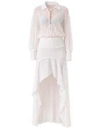 Patrizia Pepe - Lace-Trim High-Low Dress - Lyst