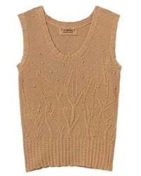 Twinset - Cable-Knit Floral-Pattern Vest - Lyst