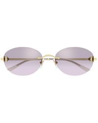 Cartier - Oval Frame Sunglasses - Lyst