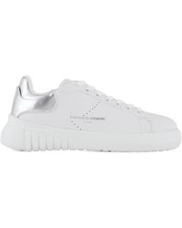 Emporio Armani - Logo-Print Lace-Up Sneakers - Lyst