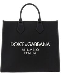 Dolce & Gabbana - Logo Rubberized Large Shopper Bag - Lyst