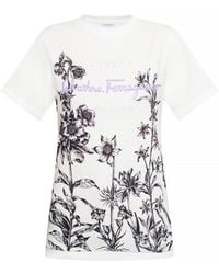 Ferragamo - Floral-Print Cotton T-Shirt - Lyst