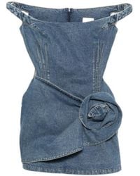Magda Butrym - Off-The-Shoulder Denim Dress - Lyst