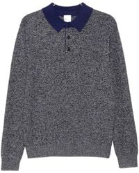 Paul Smith - Marled-Knit Long-Sleeve Polo Shirt - Lyst