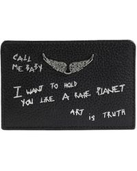 Zadig & Voltaire - Zv Pass Graffiti Card Holder - Lyst
