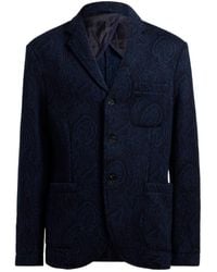 Etro - Single-Breasted Wool-Blend Jacquard Jacket With Arnica-Motif - Lyst