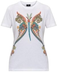Etro - Colorful Patterned Crew Neck Short-Sleeved T-Shirt - Lyst