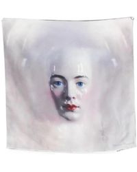 Maison Margiela - Four Stitches Portrait-Print Scarf - Lyst