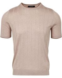 Gran Sasso - Maxi Ribbed Short-Sleeve Knitted Sweater - Lyst