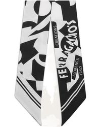 Ferragamo - Ferragamo Logo-Printed Pointed Tip Scarf - Lyst