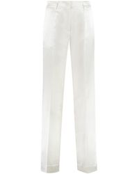 P.A.R.O.S.H. - Pressed Crease Satin Wide Leg Trousers - Lyst
