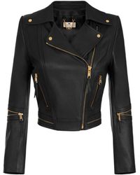 Elisabetta Franchi - Zipped Biker Jacket - Lyst