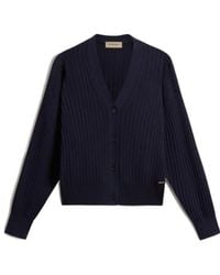 Woolrich - V-Neck Ribbed Cardigan - Lyst