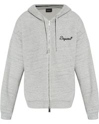 DSquared² - Logo-Embroidered Drawstring Hoodie - Lyst