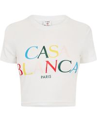 CASABLANCA - Round-Neck Printed T-Shirt - Lyst
