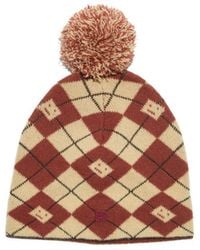 Acne Studios - Argyle Knit Beanie Hat - Lyst