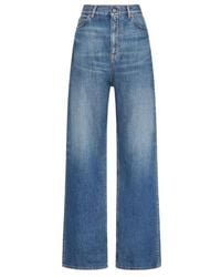 Valentino - Logo Patch Straight Leg Jeans - Lyst