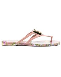 Dolce & Gabbana - Logo Thong Flip-Flops Slides - Lyst