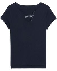 Zadig & Voltaire - Fishnet Henley T-Shirt - Lyst