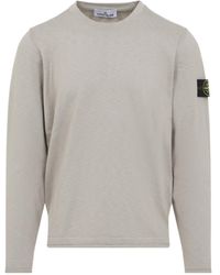 Stone Island - Logo Patch Crewneck Sweatshirt - Lyst