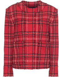 MSGM - Checked Tweed Jacket - Lyst