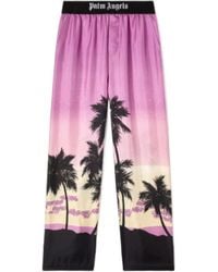 Palm Angels - Sunset Printed High Waist Pajama Pants - Lyst