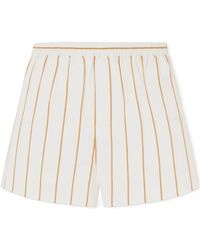 STAUD - Striped Cotton-Blend Shorts - Lyst