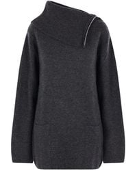 Yohji Yamamoto - High Neck Ribbed Jumper - Lyst