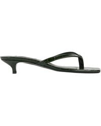 TOTEME - Croco-Embossed Heeled Flip Flops Dark - Lyst