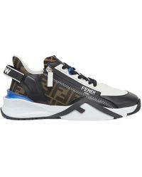 Fendi - Flow Ff Jacquard Lace-Up Sneakers - Lyst