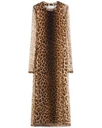 Sportmax - Leopard Print Long Sleeve Dress - Lyst