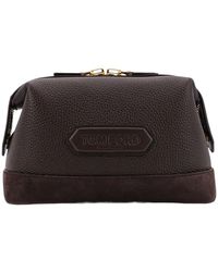 Tom Ford - Logo-Patch Zipped Clutch Bag - Lyst