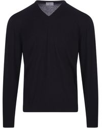 Fedeli - Long-Sleeved V-Neck Jumper - Lyst
