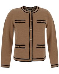 Tory Burch - Button-Up Crewneck Cardigan - Lyst