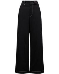 Moncler - X Palm Angels Logo Patch Wide-Leg Jeans - Lyst