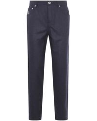 Brunello Cucinelli - Logo Patch Tapered Leg Trousers - Lyst