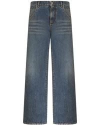 Etro - Pegaso Embroidered Wide-Leg Jeans - Lyst