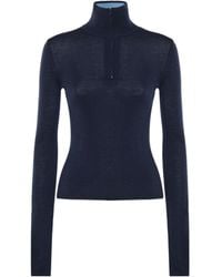 Frankie Shop - Ribbed Half-Zip Knitted Top - Lyst